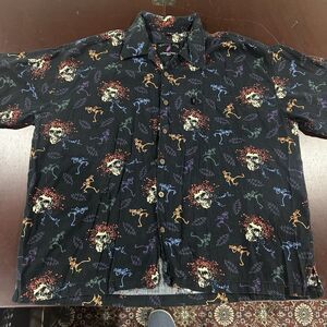 Grateful Dead David Carey Shirt Mens 2XL Button Up Short Sleeve All Over Print